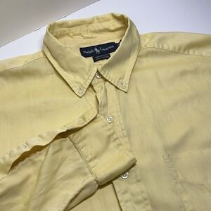 Polo Ralph Lauren Mens Shirt Yarmouth Oxford Mens L 16 - 34 Yelllow Long Sleeve*